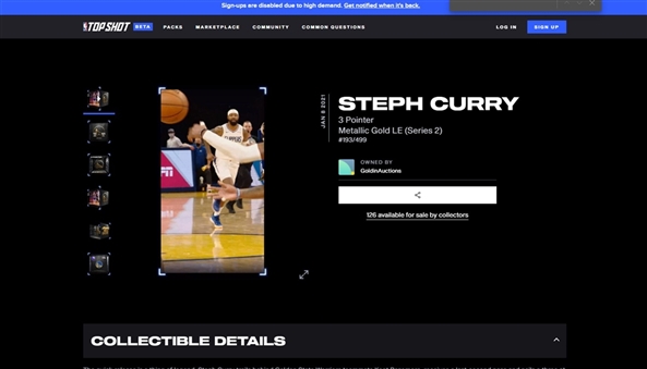 2020-21 NBA Top Shots Stephen Curry Highlight (#193/499) 